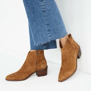 Madewell Halie Suede Ankle Boot Equestrian Brown Size 8.5